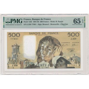 Francie, 500 franků 1992 - Pascal - PMG 65 EPQ