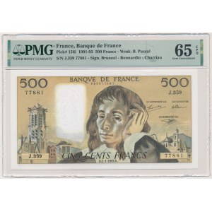 France, 500 Francs 1992 - Pascal - PMG 65 EPQ