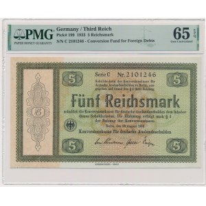Germany, Third Reich, 5 Reichsmark 1933 - PMG 65 EPQ