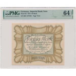 Germany, 50 Reichsmark 1918 - PMG 64 EPQ