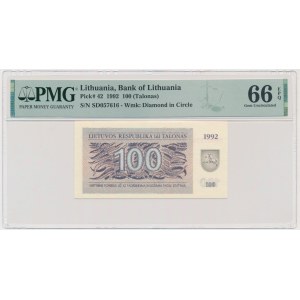 Lithuania, 100 Talonas 1992 - PMG 66 EPQ