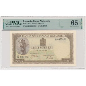 Rumunsko, 500 lei 1942 - PMG 65 EPQ