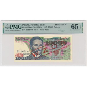 10,000 gold 1987 - MODEL - A 0000000 - No. 0651 - PMG 65 EPQ