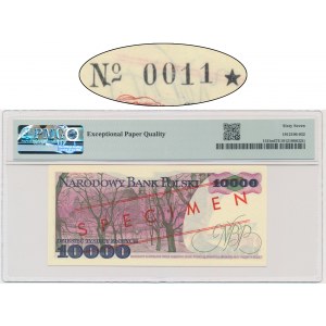 10.000 złotych 1988 - WZÓR - W 0000000 - No. 0011 - PMG 67 EPQ - RZADKI