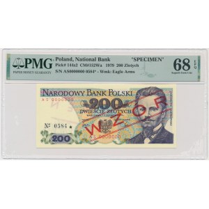 200 złotych 1979 - WZÓR - AS 0000000 - No.0584 - PMG 68 EPQ