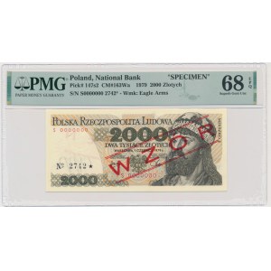 2.000 złotych 1979 - WZÓR - S 0000000 - No.2742 - PMG 68 EPQ