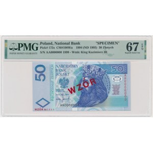 50 złotych 1994 - WZÓR - AA 0000000 - Nr 1899 - PMG 67 EPQ