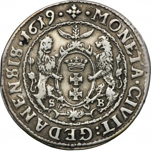 Sigismund III Vasa, 1/4 Thaler Danzig 1619 SB - RARE