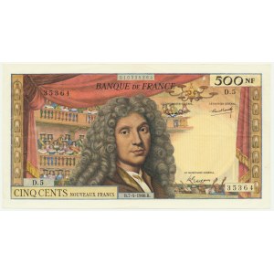 France, 500 New Francs 1960 - Moliere