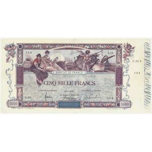France, 5.000 Francs 1918 (1938) - RARE
