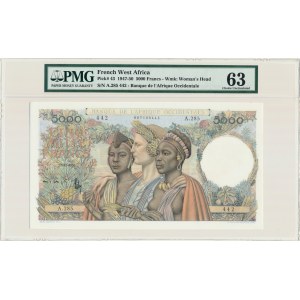 French West Africa, 5.000 Francs 1950 - PMG 63