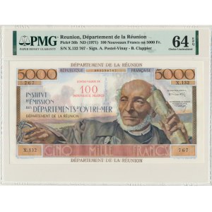Reunion, 100 New Francs on 5.000 Francs (1971) - PMG 64 EPQ