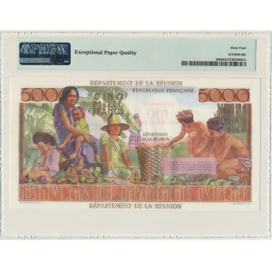 Reunion, 100 New Francs on 5.000 Francs (1971) - PMG 64 EPQ