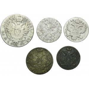 Sada, Polské království, 5 grošů, 10 grošů a 1 zlotý (5 ks)