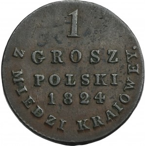 Poľské kráľovstvo, 1 poľský groš z KRAINE 1824 IB