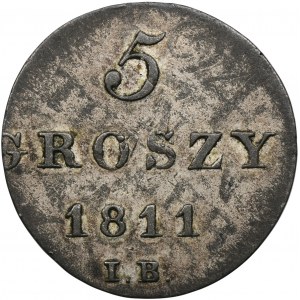 Varšavské knížectví, 5 Groszy Warsaw 1811 IB - přetisk