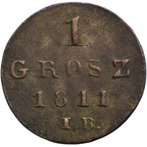 Duchy of Warsaw, 1 groschen Warsaw 1811 IB