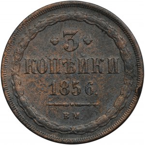 3 kopejky Varšava 1856 BM - zriedkavé
