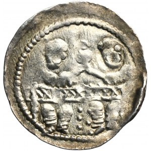 Boleslaw IV the Curly, Denarius - Two at the table