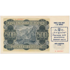 500 zloty 1940 - B - commemorative imprint -.