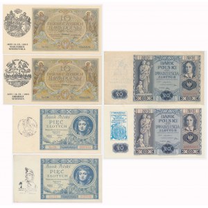 Set, 5-20 gold 1929-36 - commemorative prints (6 pieces).