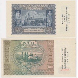 Sada, 20-100 zlatých 1940-41 - pamätné výtlačky (2 ks).