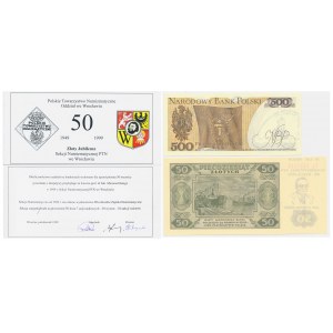 Sada, 50-500 zlatých 1948-82 - pamätné výtlačky (2 ks)