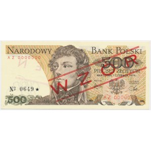 500 złotych 1979 - WZÓR - AZ 0000000 - No.0649 -