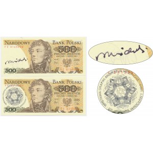 500 gold 1982 - FE - autographed by A. Heidrich (2 pcs.)