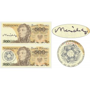 500 gold 1982 - FE - autographed by A. Heidrich (2 pcs.)