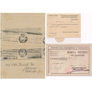 Documents from the Postal Savings Bank (3 pieces).