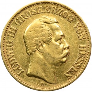 Germany, Hessen, Ludwig III, 10 Mark Darmstadt 1876 H