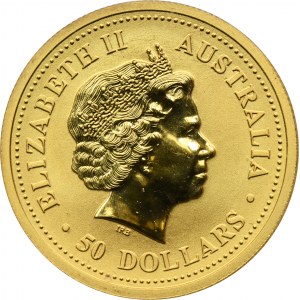 Austrálie, Alžběta II, 50 dolarů Perth 1999 - Australian Nugget