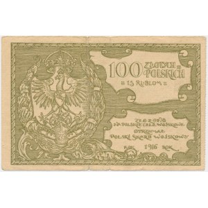 Polish Military Treasury, 100 zlotys = 15 rubles 1916