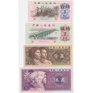 Čína, sada 1-5 jiao 1962-80 (4 kusy).