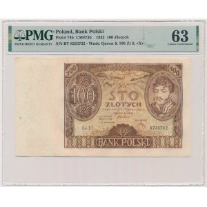 100 zlotých 1932 - Sér. BT. - zw. +X+ - PMG 63