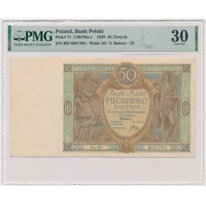 50 złotych 1929 - Ser.B.H. - PMG 30