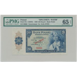 ABNCo, 20 gold 1939 - SPECIMEN - 00000 - PMG 65 EPQ