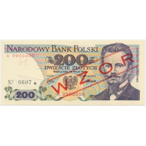 200 zlotých 1976 - MODEL - A 0000000 - č. 0607 -.