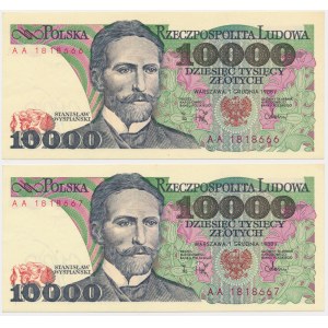 10.000 złotych 1988 - AA (2 szt.) - bardzo rzadkie