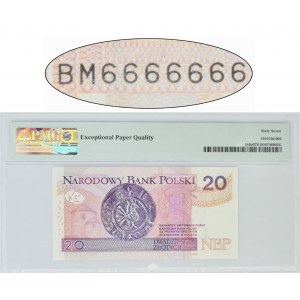 20 złotych 2016 - BM 6666666 - PMG 67 EPQ - SOLID