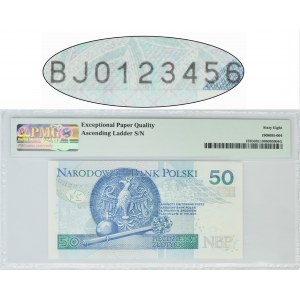 50 złotych 2017 - BJ 0123456 - PMG 68 EPQ - numeracja rosnąca