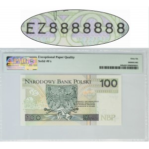 100 złotych 2018 - EZ 8888888 - PMG 66 EPQ - SOLID