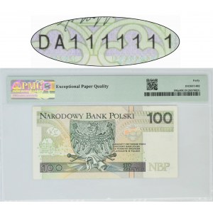 100 zloty 2012 - DA 1111111 - PMG 40 EPQ