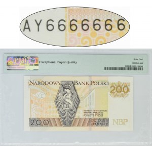 200 złotych 2015 - AY 6666666 - PMG 64 EPQ - SOLID