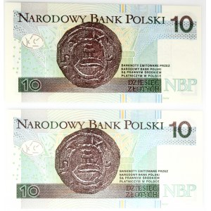 10 złotych 2012 i 2016 - AU - - seria przejściowa