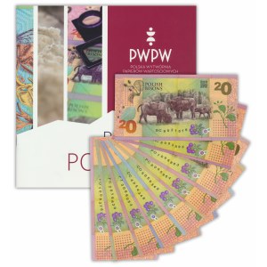 PWPW, Polskie Żubry (2019) - komplet POTĘGA PODŁOŻA z folderem (9szt)