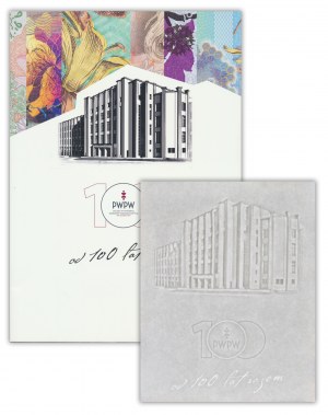 PWPW, znak wodny 100-lecie PWPW w folderze