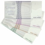 PWPW, zestaw banknoty testowe z prezentacją nitek zabezpieczających KURZ na papierze PWPW