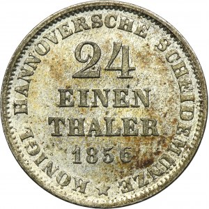 Nemecko, Hannoverské kráľovstvo, George V, 1/24 Thaler 1856 B